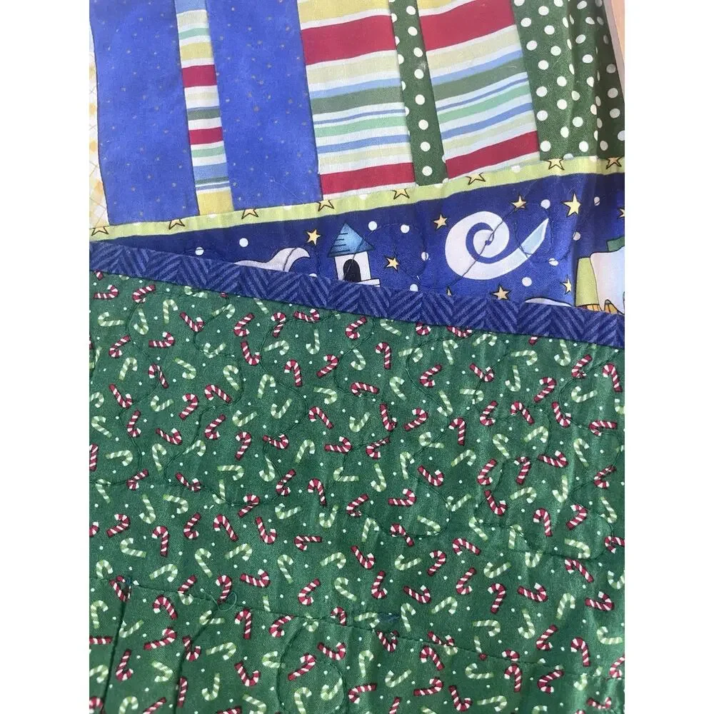 Vintage Handmade Christmas Quilt Blanket